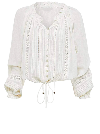 white ivory embroidered boho peasant blouse top shirts