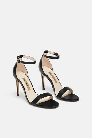 BLACK LEATHER SANDALS - SHOES-WOMAN-NEW COLLECTION | ZARA United States