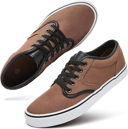 Amazon.com | yageyan Mens White Shoes Men Casual Shoes Black Low Top Fashion Sneakers Walking Shoes for Men(brown09.5) | Fashion Sneakers