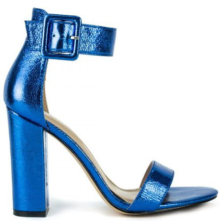 Royal blue metallic sandal DF0086-L0J < Stylish High Heels Sandals| MIGATO