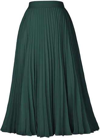 Kate Kasin Women's High Waist Pleated A-Line Swing Skirt KK659 at Amazon Women’s Clothing store