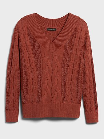 Cotton-Hemp Cable-Knit Sweater | Banana Republic