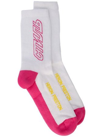 Heron Preston logo print socks $75 - Buy SS19 Online - Fast Global Delivery, Price