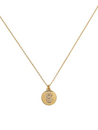 Shop kate spade new york Goldtone & Crystal Initial Pendant Necklace | Saks Fifth Avenue