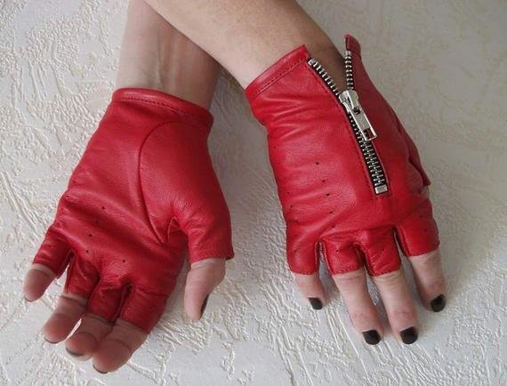 womens red leather gloves - Google Search