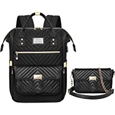 Amazon.com: Laptop Backpack for Women, 15.6inch Laptop Backpack with Detachable Crossbody Bag, Teacher Nurse Backpack & PU Leather Handbag Set with USB Port, Travel Backpack for College School Work Girls, Gift : Electronics