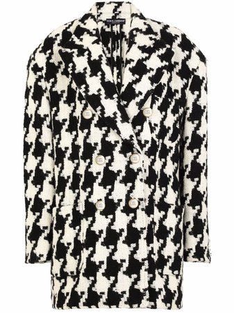 Dolce & Gabbana houndstooth wool-blend coat - FARFETCH