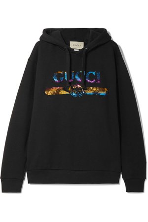 Gucci | Sequin-embellished cotton-jersey hoodie | NET-A-PORTER.COM