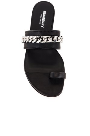 Burberry Heidi Chain Sandals in Black | FWRD