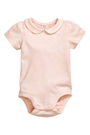 Short-sleeved bodysuit - Powder pink - Kids | H&M GB