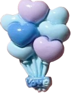 blue heart balloons hair clip