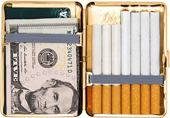 Amazon.com: Gold Victorian Scroll (14 Kings) Metal-Plated Elastic Bands Cigarette Case & Stash Box: Health & Personal Care