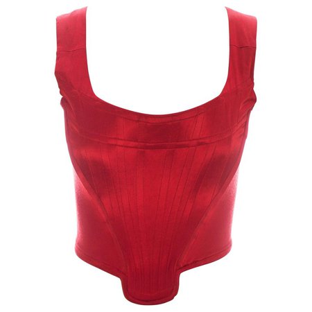 Vivienne Westwood red satin boned corset, ca. 1991 For Sale at 1stdibs