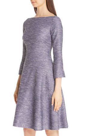 Lela Rose Sequin Tweed Fit & Flare Dress | Nordstrom
