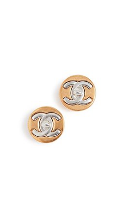 What Goes Around Comes Around Chanel CC Round Earrings | SHOPBOP