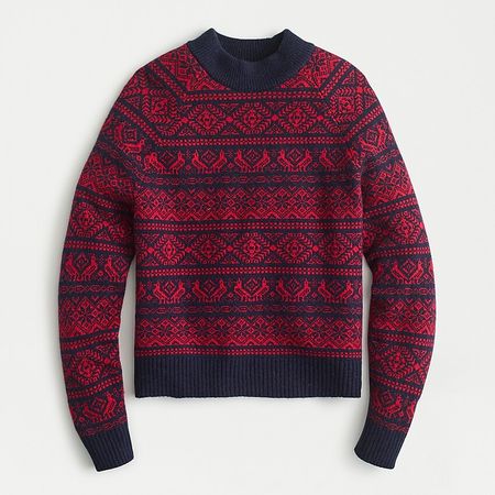Cheerful Fair Isle Mockneck Sweater : | J.Crew red