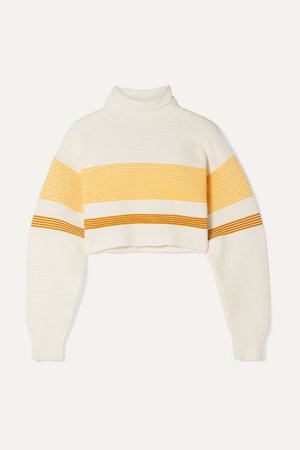 Nagnata | + NET SUSTAIN cropped striped ribbed organic cotton turtleneck sweater | NET-A-PORTER.COM