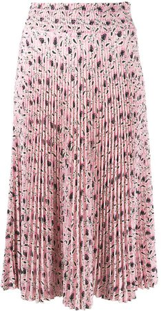 paisley-print pleated skirt