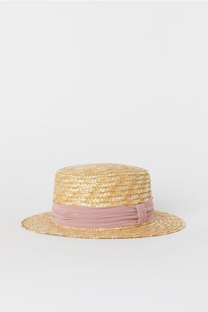 Соломенная шляпа - Светло-бежевый/Соломка - | H&M RU