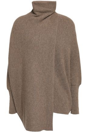 Draped mélange cashmere turtleneck sweater | AGNONA | Sale up to 70% off | THE OUTNET