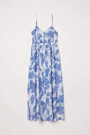 Cotton Maxi Dress - Blue