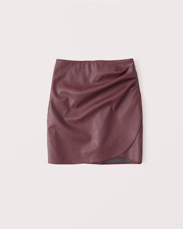 Women's Vegan Leather Ruched Mini Skirt | Women's Bottoms | Abercrombie.com