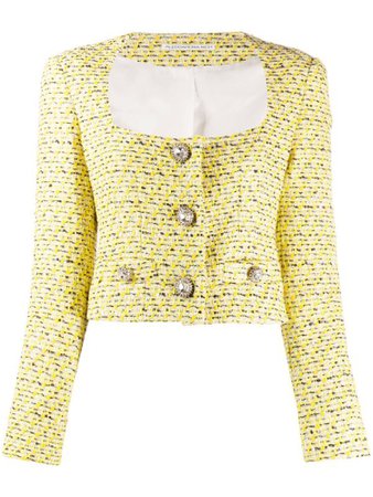 alessandra rich yellow tweed jacket