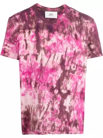 AMI Paris Tie dye-print Cotton T-shirt - Farfetch