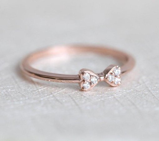 rose gold diamond bow ring - Google Search