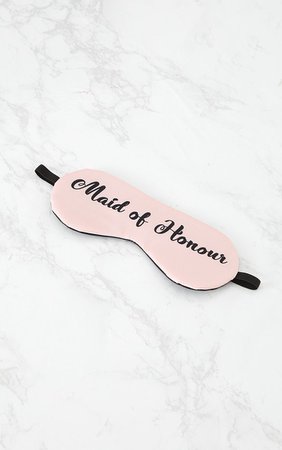 Pale Pink Maid Of Honour Satin Sleep Mask | PrettyLittleThing