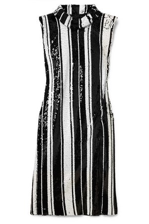 Halpern | Striped sequined silk dress | NET-A-PORTER.COM