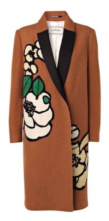 brown floral coat