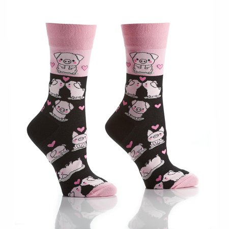 Oink-Kiss-Oink: Women's Crew Socks | Yo Sox USA