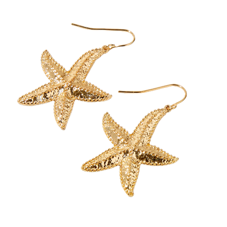 Claire's Gold Starfish 1" Drop Earrings