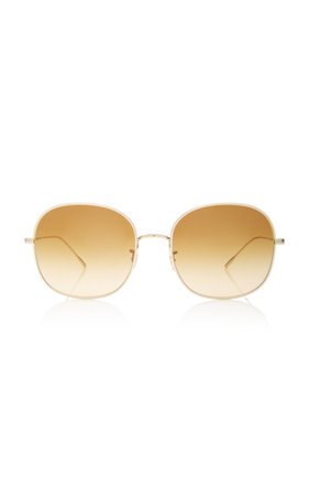 Oliver Peoples Mehrie Round-Frame Metal Sunglasses
