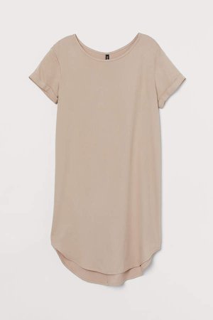 Short T-shirt Dress - Beige