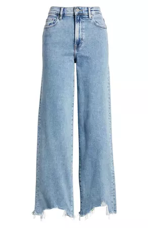 HIDDEN JEANS Frayed Hem Wide Leg Jeans | Nordstrom