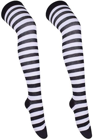 white and black striped socks $8.90