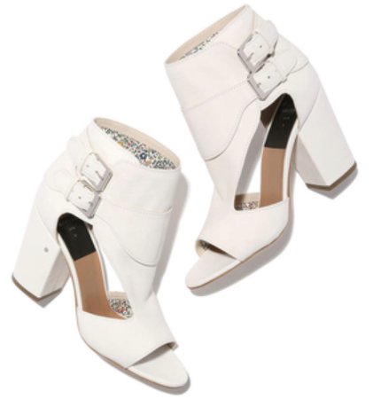 bootie style white sandals