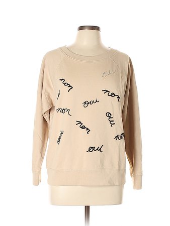 J. Crew 100% Cotton Print Tan Sweatshirt Size L - 70% off | thredUP