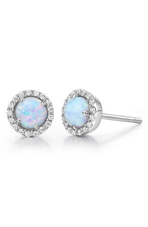 Lafonn Birthstone Opal Stud Earrings  -October | Nordstrom