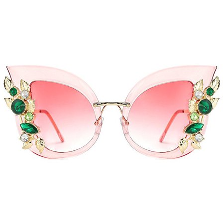 Amazon.com: Slocyclub Womens Oversized Cat Eye Jeweled Sunglasses Stylish Design with Diamond: Clothing