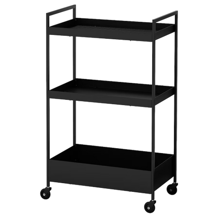 IKEA NISSAFORS Utility cart, black, 50.5x30x83 cm (19 7/8x11 3/4x32 5/8