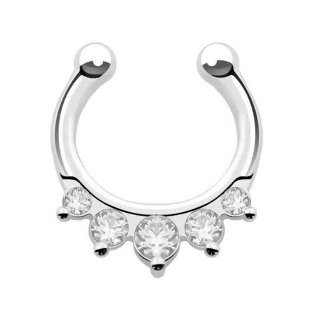 2x Fashion Fake Septum Clicker Nose Ring Non Piercing Hanger Clip Jewelry  S*$6 | eBay