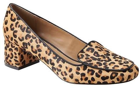 Low Block-Heel Leopard Print Loafer