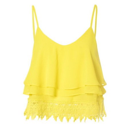 Yellow Lace Crop Top