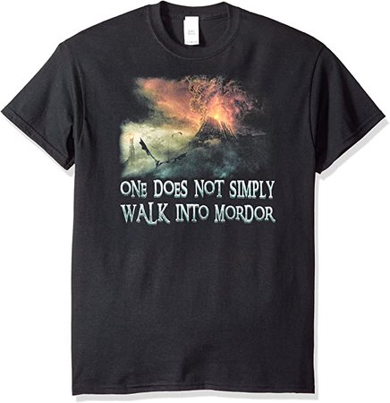 Amazon.com: Trevco Men's Lord of The Rings Short Sleeve T-Shirt, Walk Black, Medium: Clothing