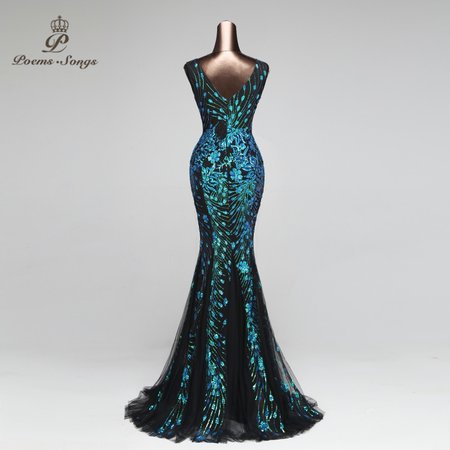 Poems Songs 2018 Double V Mermaid Evening Dress prom gowns Formal Party dress vestido de festa Elegant Luxury robe longue -in Evening Dresses from Weddings & Events on Aliexpress.com | Alibaba Group