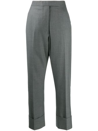 Thom Browne Cropped Super 120s Trousers - Farfetch
