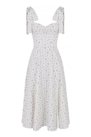 Clothing : Midi Dresses : 'Alicia' White Floral Midi Sundress